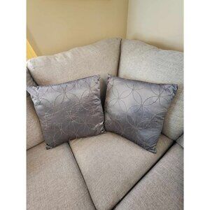 2 16 x 16 Gray Accent Pillows